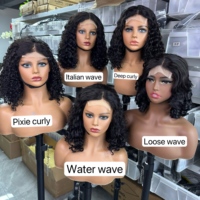 Perruques courtes bob en cheveux humains vietnamiens SDD pour femmes, lisses comme des baguettes, avec fermeture frontale en dentelle transparente 4*4