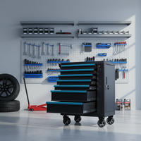 Nouvelle arrivée, chariot à outils professionnel à 7 tiroirs, armoire de rangement pour garage, acier robuste, OEM, capacité de charge de 450 kg