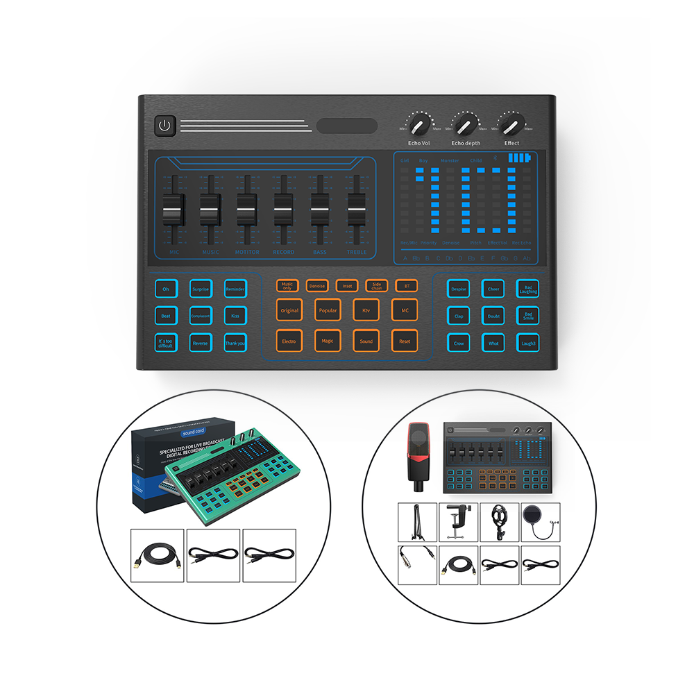 Лидер продаж, профессиональная настольная звуковая карта, звуковой интерфейс с интерфейсом USB OTG для смартфона, планшета latptop для прямой трансляции
