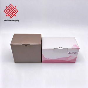 Caja de cartón plegable automática personalizada de color marrón, caja de embalaje de papel reciclable con impresión de logotipo para regalo cosmético - Product Image 3
