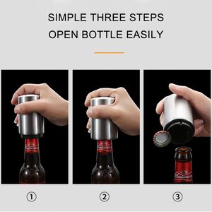 Ouvre-bouteille automatique portable, ouvre-bouteille personnalisé avec logo, ouvre-bouteille automatique en acier inoxydable à pression pour cadeau - Product Image 4