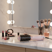 Sèche-cheveux et diffuseur de boucles électriques professionnels 3-en-1 avec brosse interchangeable et tête rotative en plastique pour usage domestique