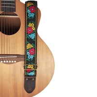 Sangle de guitare en cuir véritable broderie ethnique en gros pour les amateurs de sangle de guitare personnalisée Accessoires d'instruments de musique
