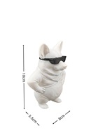 Statue de chien Corgi musclé imprimée en 3D sur mesure avec lunettes de soleil, figurine d'animal créative en PLA blanc amusante pour décoration de bureau