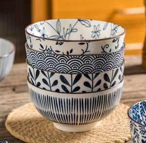 Bol à céréales turc bohème de 5 pouces soupe salade céramique tonne Ramen bols lot de 4 bols - Product Image 2