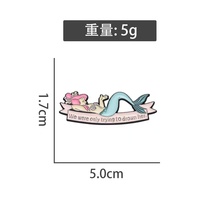 Broches en métal en gros, motifs de dessins animés, sirène mignonne, épingles en émail, broches de revers tendance pour vêtements et accessoires, en stock