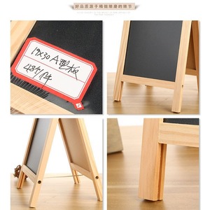 <span class=keywords><strong>Tableau</strong></span> <span class=keywords><strong>noir</strong></span> double face en bois sur support en A pour table, restaurant, mariage, entreprise - Product Image 3
