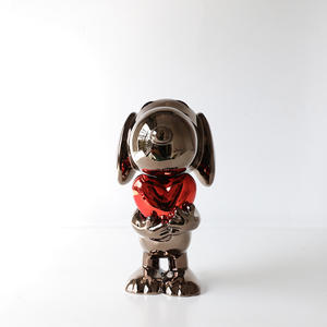 Bonita caricatura para adorno de amor tema TV película interior estatua dorada escultura <span class=keywords><strong>Snoopy</strong></span> para Artes Pop hogar artesanía de resina - Product Image 2