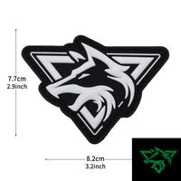 Patch de moral en PVC lumineux à motif tête de loup, avec fixation Velcro, pour brassard, sac à dos, casquette, chapeau, gilet et équipement tactique