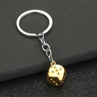 Porte-clés mini dés vintage tendance en alliage de zinc, étanche, léger, avec mousqueton et pendentif porte-bonheur, vente en gros