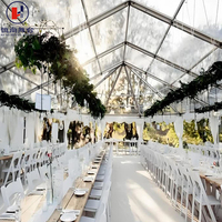 Tente de réception extérieure commerciale pour exposition et mariage avec tissu PVC ignifuge et structure en alliage d'aluminium, taille 6m