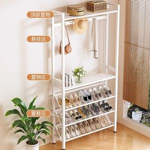 Multi Layer <b>Shoe</b> Rack And Coat Rack With Hanging <b>Space</b> For Entryway <b>Storage</b> Simple Design <b>Space</b> <b>Saving</b> Door Back Shelf - Product Image 1