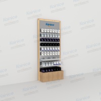 Présentoir mural ou sur pied personnalisé haut de gamme en métal et bois pour téléphones portables, facile à assembler