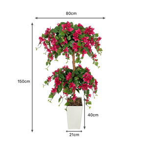Plantes artificielles de bougainvilliers de luxe pour l'intérieur et l'extérieur, avec matériau PE, <span class=keywords><strong>pot</strong></span> <span class=keywords><strong>blanc</strong></span> pour la décoration de la maison - Product Image 3