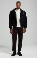 Pull à col montant en mélange de laine mérinos pour homme OEM |   Pull en tricot uni personnalisé