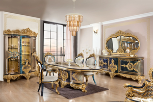 Armario de vino de 4 puertas estilo real, aparador de madera antiguo de lujo, puerta de vidrio, <span class=keywords><strong>muebles</strong></span> para el hogar - Product Image 2