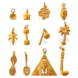 จี้แฟชั่น โลหะผสมสังกะสี รูปทรงปิรามิด ดีไซน์สปอร์ต อุปกรณ์ตกแต่งเครื่องประดับ DIY สไตล์เรโทร สำหรับทุกเพศ - Product Image 5