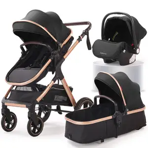 High Quality 3 in 1 baby stroller luxury high landscape poussette Multi-Functional baby pram for travel