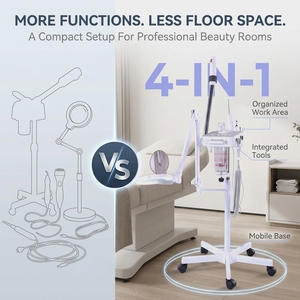 <span class=keywords><strong>Vapozone</strong></span> <span class=keywords><strong>professionnel</strong></span> 4 en 1 multifonctionnel, machine de thérapie à l'ozone, vaporisateur facial avec lampe, lumière d'esthéticienne pour les soins de la peau - Product Image 4