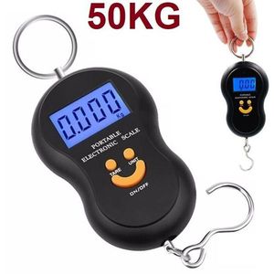 Portable Electronic Scale 50kg Digital Luggage Scale With <b>Hook</b> And <b>Display</b> For Travel And Weighing - Product Image 1