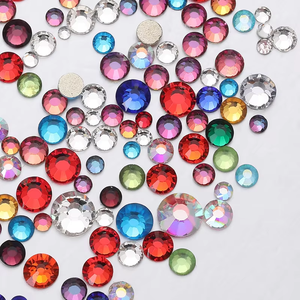 Pegatina para decoración de uñas de diamantes AB de colores mezclados, blanco, transparente, fondo plano, diamantes de imitación, joyería, Material de vidrio 3D para ropa de zapatos - Product Image 4