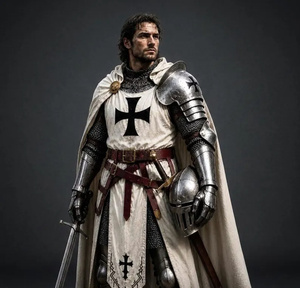 Traje de Armadura Completa de Caballero Templario Blanco, Hecho a Mano, Fundición Tradicional, Medieval, para Recreación Histórica - Product Image 2