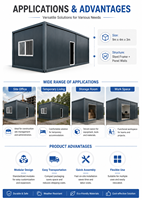 Maison préfabriquée modulaire PGM 9m x 4m x 3m, maison conteneur à ossature acier portable pour bureau de chantier, stockage et logement temporaire