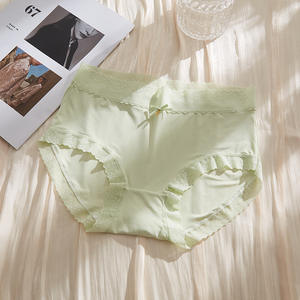 Ropa Interior de Punto Sólido de Seda Helada para Mujer y Niña, de Tiro Medio, Delgada, Transpirable, Antibacteriana, de Venta Caliente para Uso Diario - Product Image 6