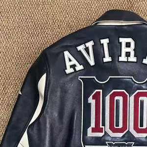 Chaquetas Varsity de Piel de Cordero Francesa con Bordado Deportivo AV 100, Auténticas, Talla Estadounidense, Unisex - Product Image 2