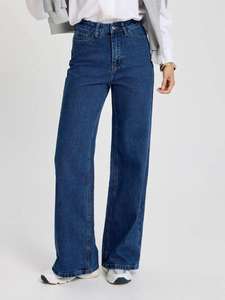 Jeans de Mezclilla de Pierna Ancha y Transpirables para Mujer, Cintura Alta, Azul Claro, Ropa Casual, Fabricante, Venta al por Mayor - Product Image 3