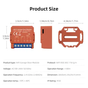 Avatto Tuya สมาร์ทมินิขนาด DIY โมดูลสวิทช์ Wifi APP รีโมทคอนโทรล Wifi รีโมทคอนโทรลประตูโรงรถสวิทช์โมดูล