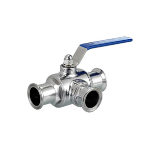 COVNA DN20 3/4 pouce, robinet à 3 voies à raccordement Tri-Clamp en L, en acier inoxydable 316 de qualité alimentaire, avec poignée à levier - Product Image 2