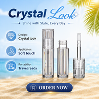 Nouveau design, tube carré transparent pour brillant à lèvres, emballage vide, tube de gloss 6g, petite série, logo personnalisé