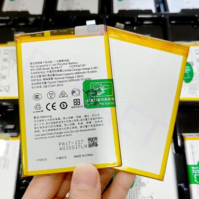 High Capacity BLPA17 3.89V Li-polymer Rechargeable 5000mAh Replacement Battery for OPPO Realme C53 Phone Battery