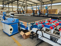Machine de découpe et de brisage de verre CNC Eworld à double poste de travail entièrement automatique et à haut rendement
