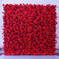 Panneau mural de fleurs de roses rouges bordeaux, toile de fond florale pour mariage, décoration de fond pour événements et photographie