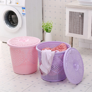 Laundry Basket Round Plastic PP Durable Storage Organizer For Clothes And Toys 2089 - Product Image 2