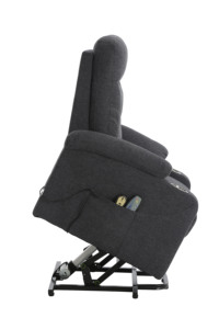 Sofá reclinable de elevación eléctrica de un solo <span class=keywords><strong>motor</strong></span>, un asiento con chenilla y Marco de Metal extensible, portavasos, función de masaje, 1 unidad - Product Image 5