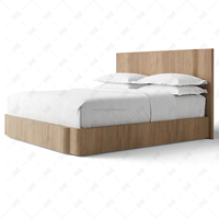 Sageliving Modernes Hochwertiges Eichenholzbett Soft-Panel-Bettset mit 2 Nachttischen Kingsize Wohnmöbel