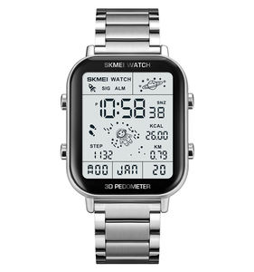 Montres numériques de sport Skmei 1888 de qualité supérieure, nouvelle mise à niveau, montres pour hommes, bracelet, podomètre 3D, montre en acier inoxydable, Reloj Para Hombre - Product Image 4