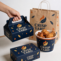 Fournisseur de boîtes en papier jetables pour emballages alimentaires (burgers, poulet frit, frites) avec logo personnalisé OEM pour les chaînes de restauration rapide