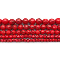 Lanli — perles en pierres turquoises pour fabrication de bijoux, gemmes rouges, fabrication de bijoux, nouvelle collection (AB1703)