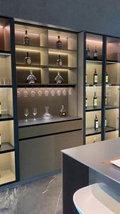 Custom Huipinju Wine <b>Display</b> <b>Cabinet</b> for Home Solid <b>Wood</b> with Glass for Living Room and Dining Room - Product Image 4