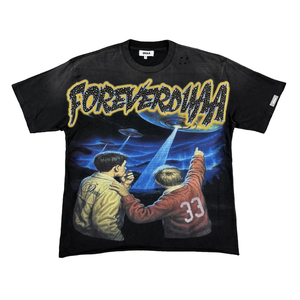 Camiseta DUAA de Alta Calidad, Estilo Casual Americano, Hip Hop, con Estampado de Letras de Diamantes, Vintage, para Hombre, Manga Corta, 100% Algodón - Product Image 1