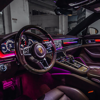 64 couleurs éclairage dynamique intérieur de voiture lumière ambiante led voiture lumières d'ambiance décoratives pour Porsche Panamera 2017-2023