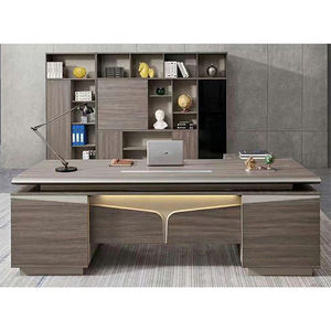 โต๊ะเฟอร์นิเจอร์สำนักงานดีไซน์ทันสมัยโต๊ะผู้บริหารข้อกำหนดโต๊ะทำงานไม้ - Product Image 1