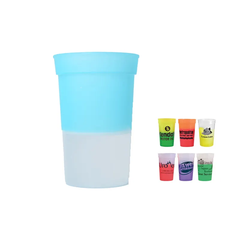 Tazze di plastica durevoli della tazza dello stadio del cambiamento di colore 12oz BPA tazza su ordinazione libera del partito