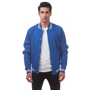 Custom High Quality Vintage Leather <b>Baseball</b> Bomber <b>Jacket</b> <b>for</b> <b>Men</b> Casual Sports Wear with Embroidered Stand Collar Front Logo - Product Image 1