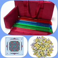 Ensemble de Mahjong américain de luxe moderne en acrylique et caoutchouc avec 160 tuiles, tapis de jeu et sac pour les réunions de famille