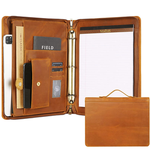 Biểu Tượng Tùy Chỉnh Da Thư Mục Cho Bằng Tốt Nghiệp Dập Nổi Chính Hãng <span class=keywords><strong>Zip</strong></span> Da Thư Mục Tập Tin Với Máy Tính Xách Tay Và Bút - Product Image 3